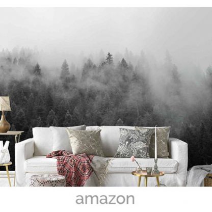 wallpaper winte trees fog